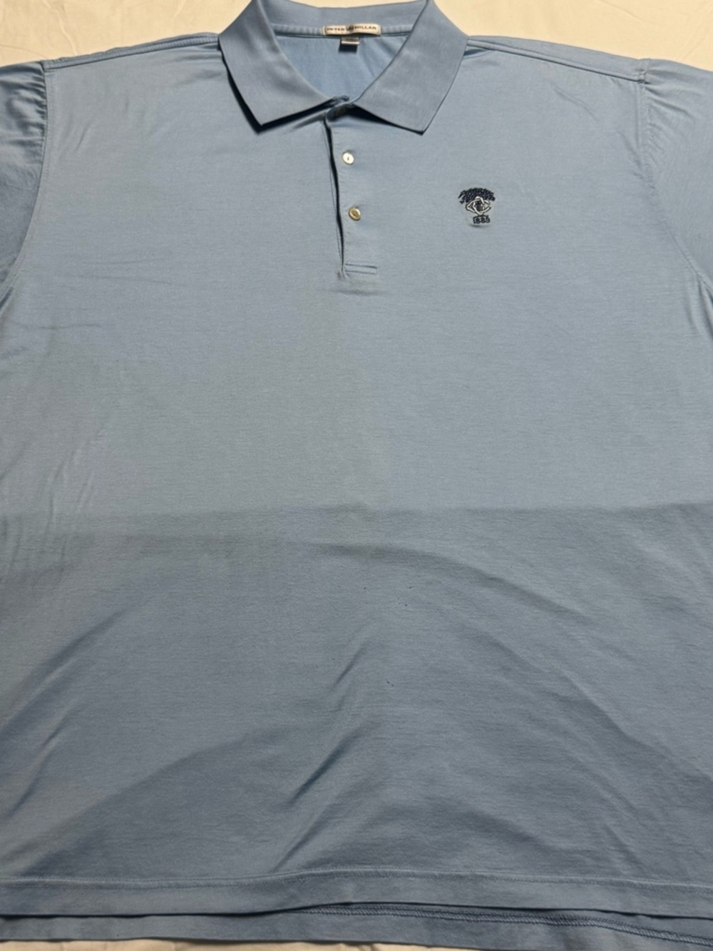 Light Blue Peter Millar Polo Shirt with Embroidered Logo Men’s SZ XXL